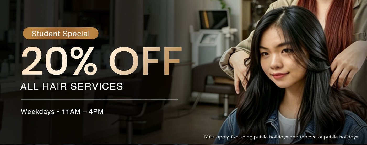 Student Special — 20% off all hair services, weekdays 11AM to 4PM